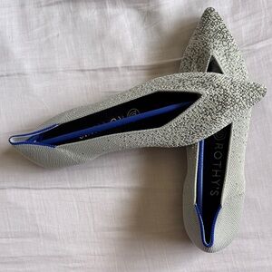 Rothy's Metallic Pearl Pointed Toe Flats - NEW